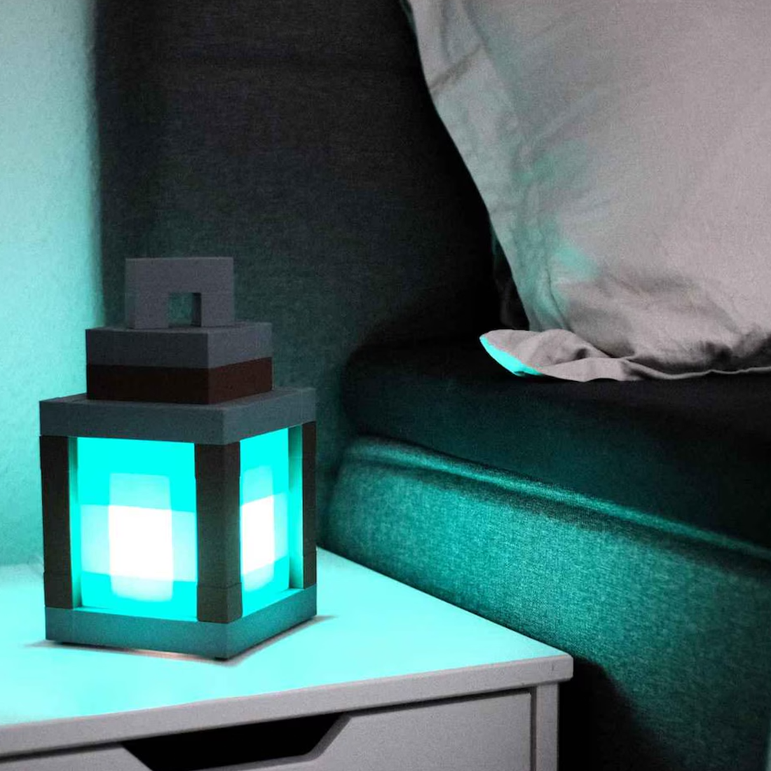 Geometric Pixel Lantern LED Table Light, Multi-Color Ambient Night Lamp For Desktop Decor And Children's Bedrooms