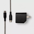 2-Port Wall Charger Kit With Braided USB-C Cable